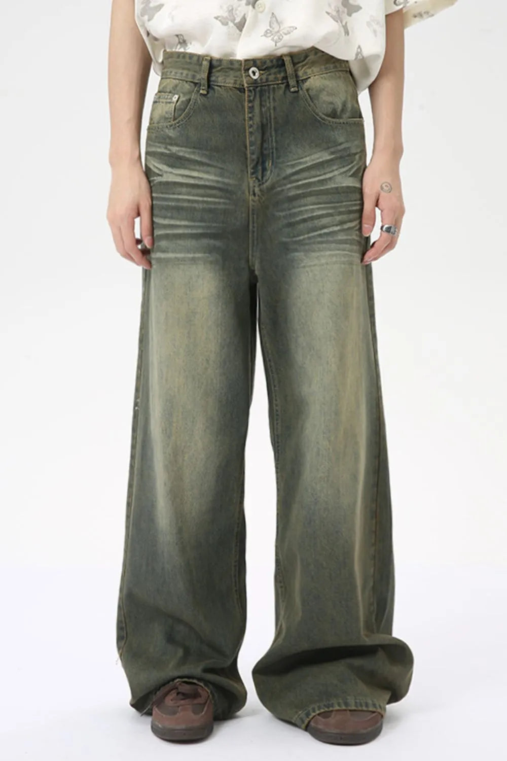 Premium Wide Leg Jeans with Pockets - Japanese Denim