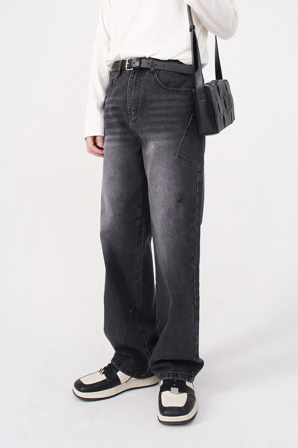 Wide Leg Men's Jeans with Pockets - Premium Japanese Denim
