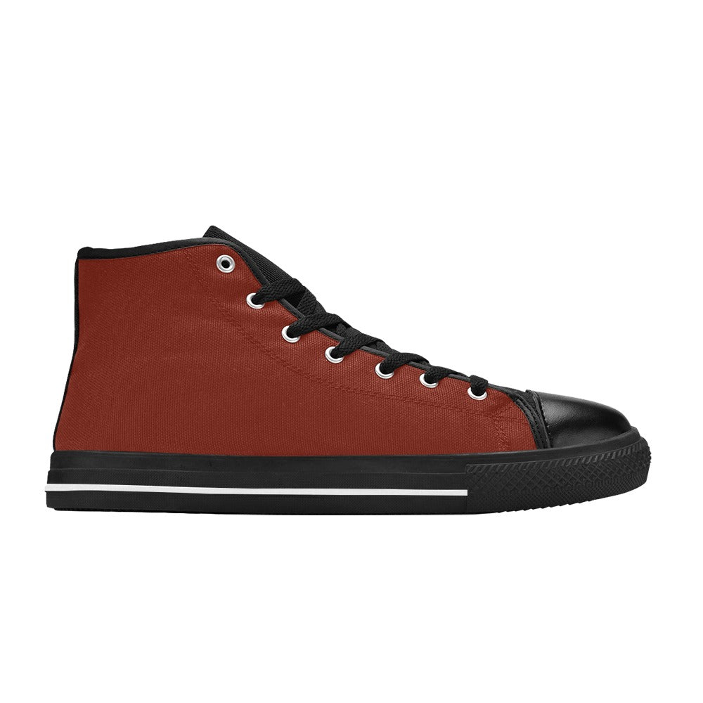 High Top Canvas Men's Shoes - Dark Red