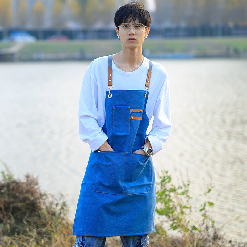 Cowboy Thick Canvas Apron Work Clothes Printing