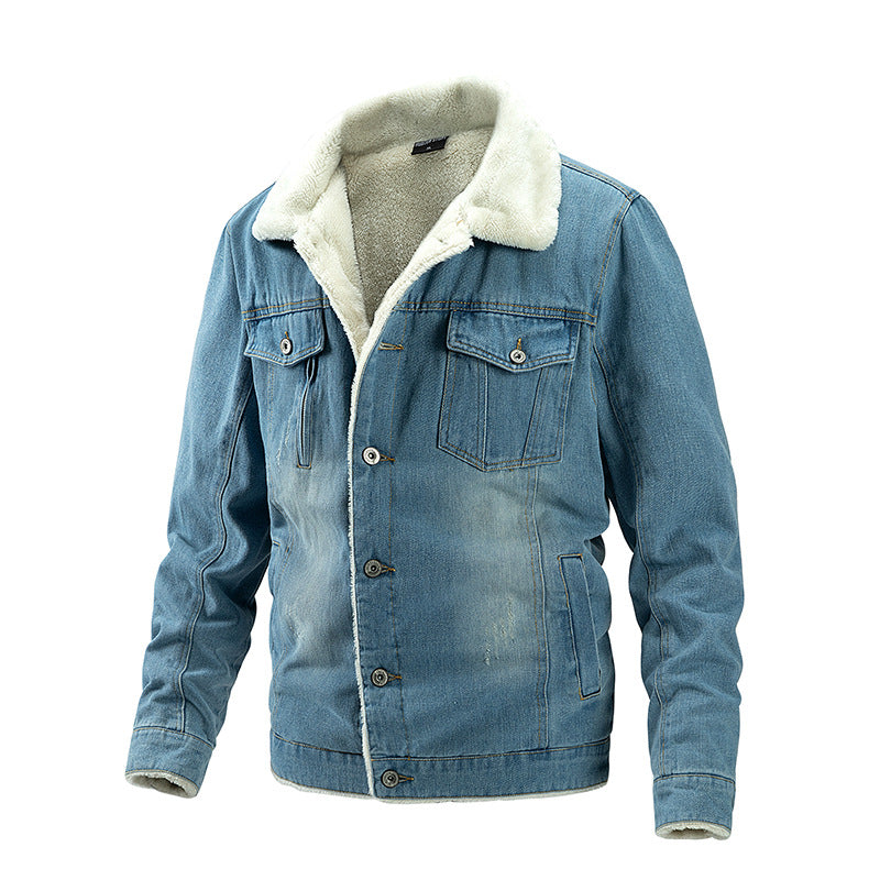 Men's Denim Jacket with Velvet Lining