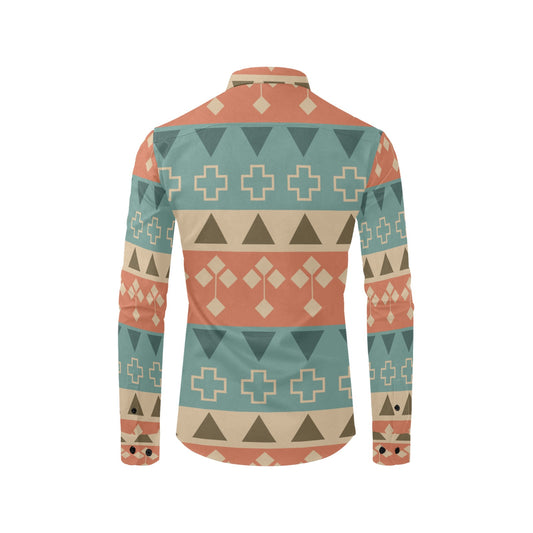 Aztec Design Men's All Over Print Long Sleeve Shirt