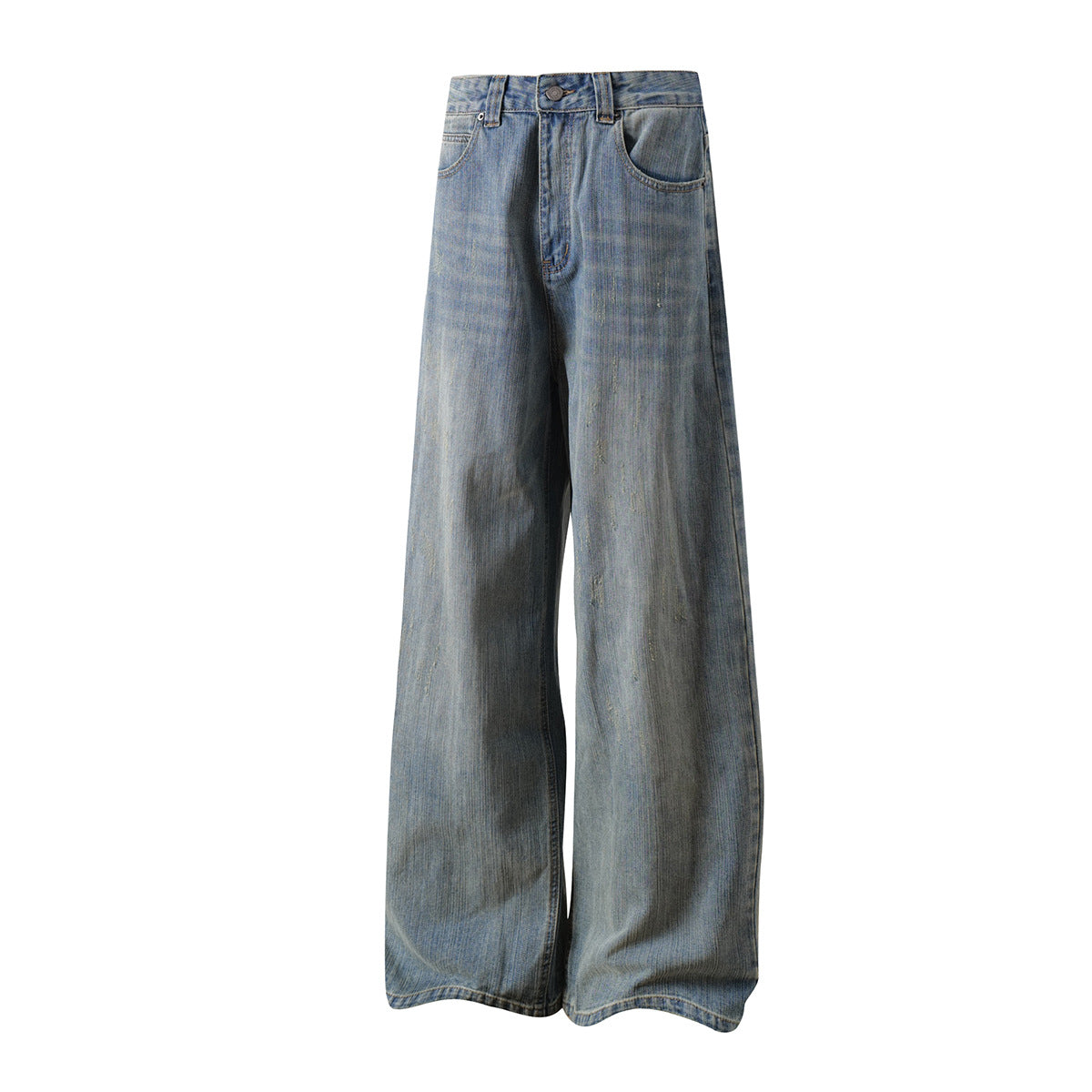 Vintage Washed Denim Straight Leg Personalized Cleanfit Pants