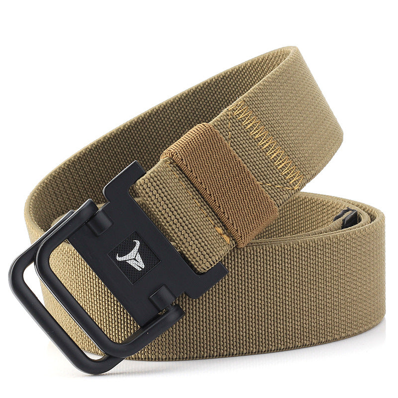 Double Ring Buckle Belt - Nylon Elastic Durable Canvas
