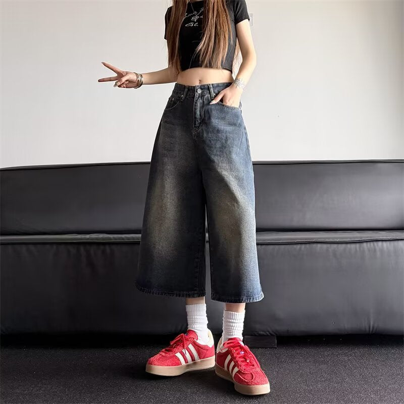 Washed Vintage Denim Shorts