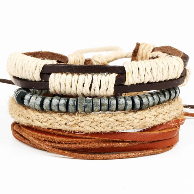 Punk Leather Bracelets - Adjustable