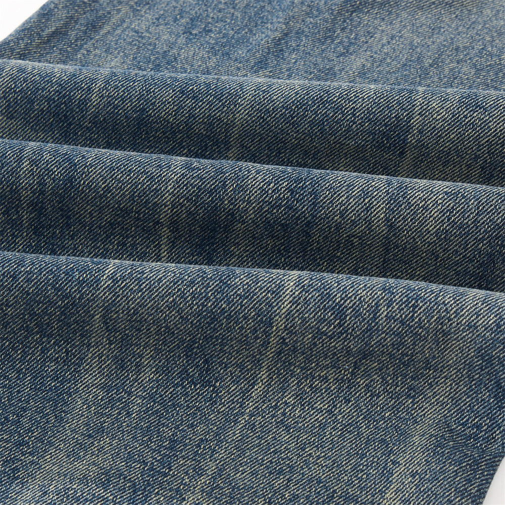 Men's Denim Pants, Washed Bleached Knife Cut, Loose Fit,  Casual Pants for Men