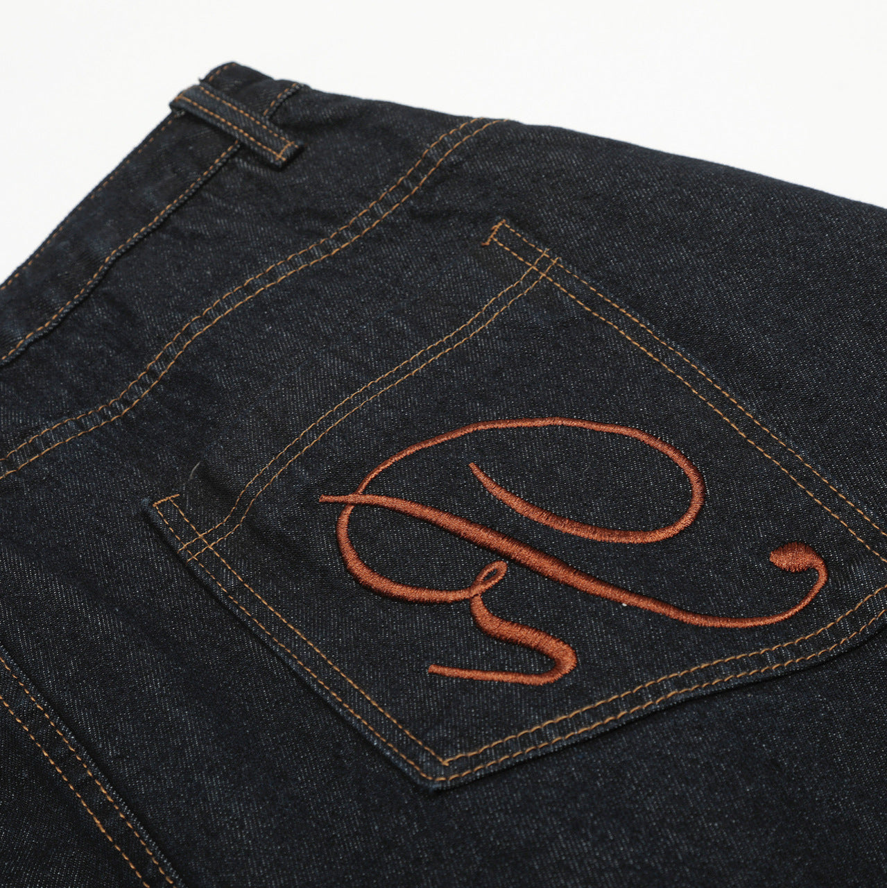 Embroidered Distressed Denim Long Pants