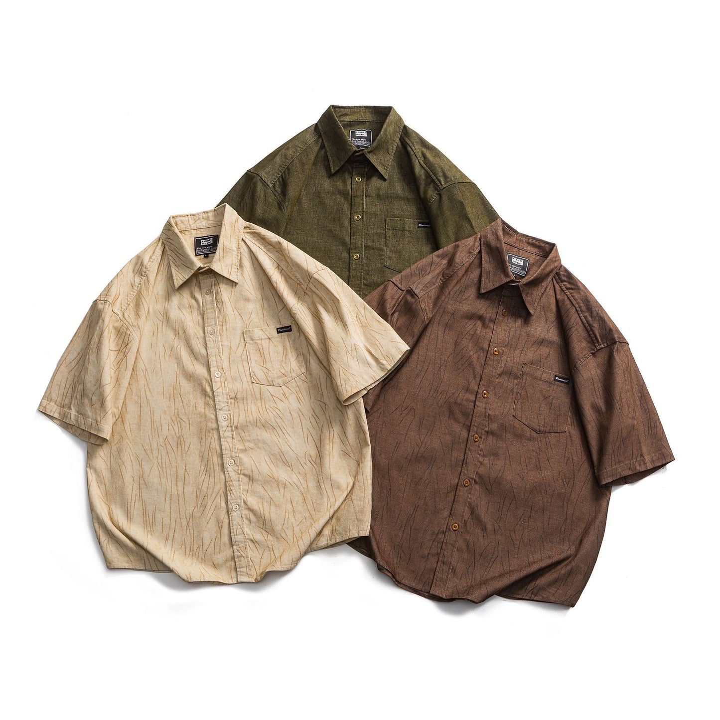 Abstract Striped Short Sleeved Shirt for Men and Women - Loose Fitting