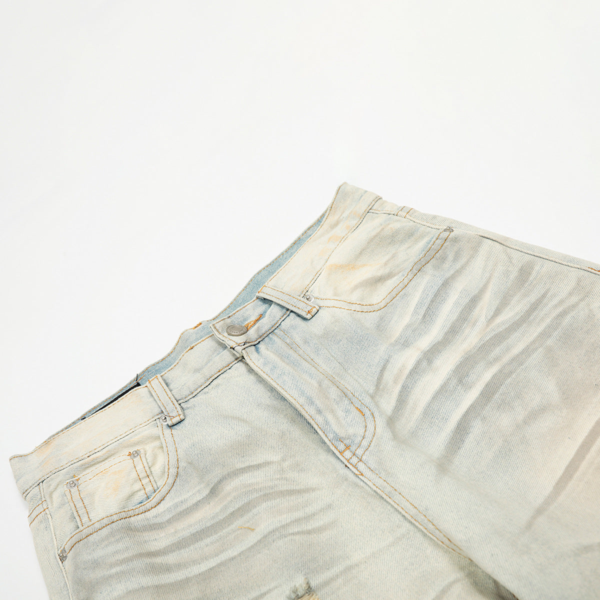 Ripped Denim Loose Wide Leg Pants - Premium Japanese Denim
