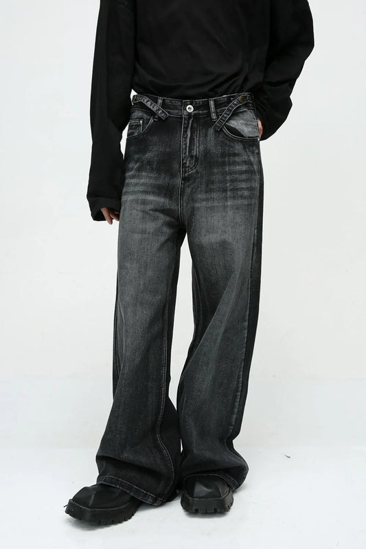 Premium Wide Leg Jeans with Pockets - Japanese Denim