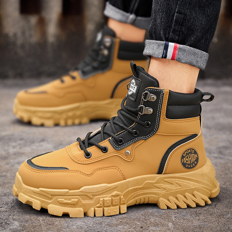 High Top Boots for Men - Outdoor, Anti-Slip, Wear-Resistant, Thick Sole Work Shoes