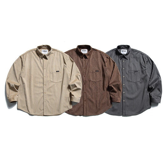 Casual Loose Striped Long Shirt for Men