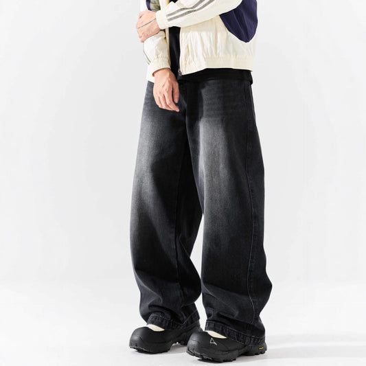 Unique Design Washed Denim Long Pants for