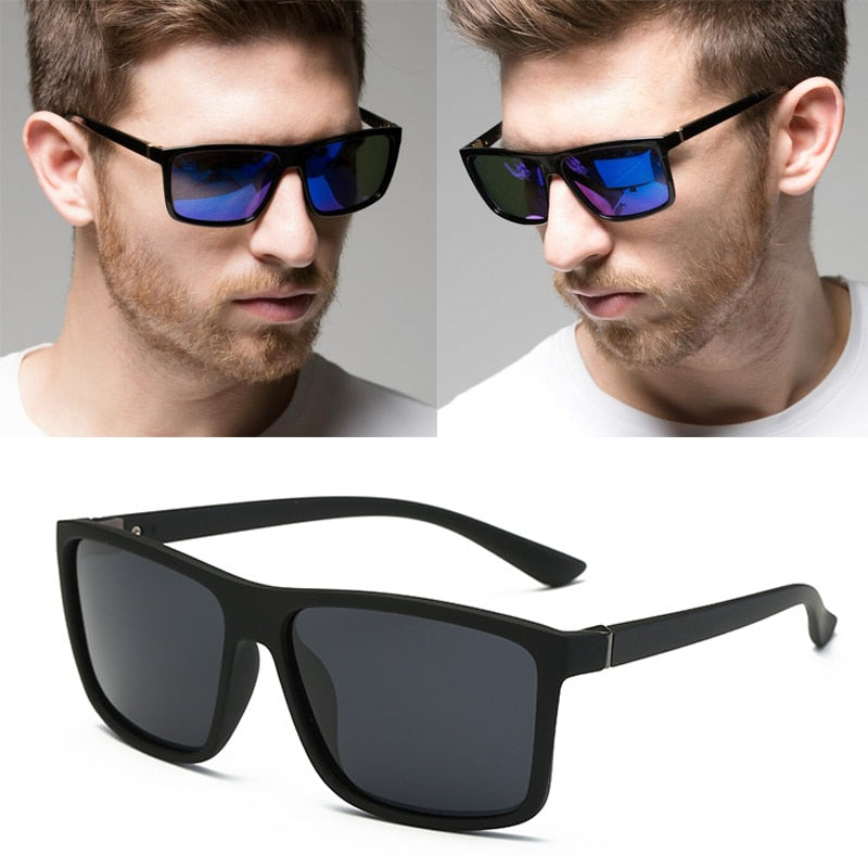 Men's Polarized Square Sunglasses Brand Design with UV400 Protection