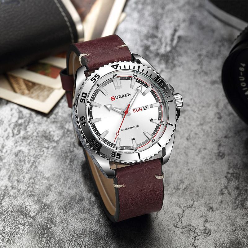 Luxury Men’s Leather Quartz Wrist Watches