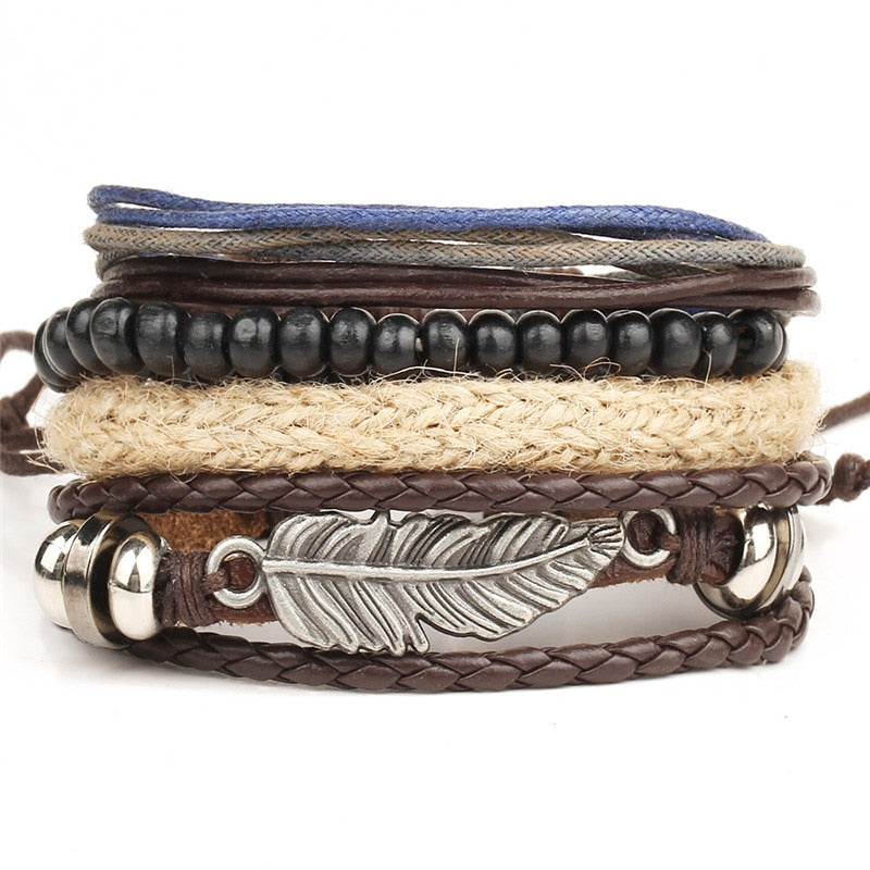 Punk Leather Bracelets - Adjustable