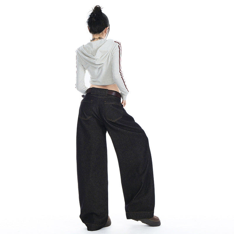 Women's Wide-Leg Straight Loose Denim Pants