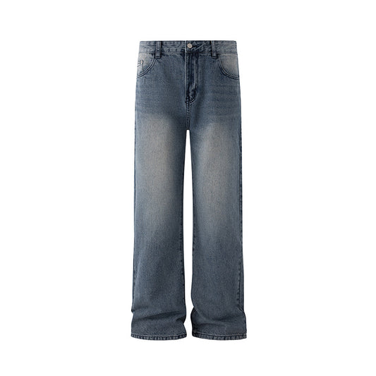 Vintage Washed Straight Leg Jeans