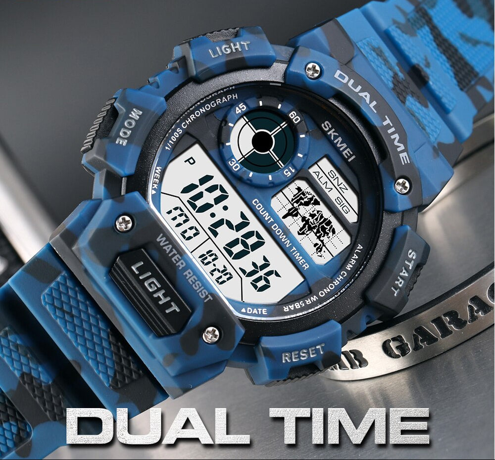 Men's Digital Watch with Light Up Display - Waterproof