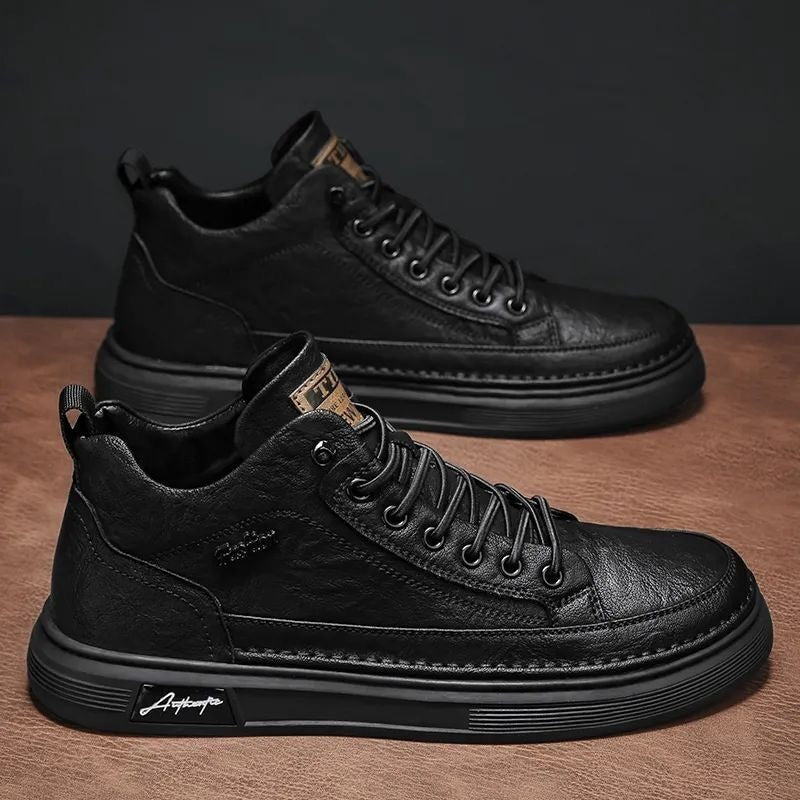 Breathable and Waterproof Japanese Style Leather Sneakers for Men