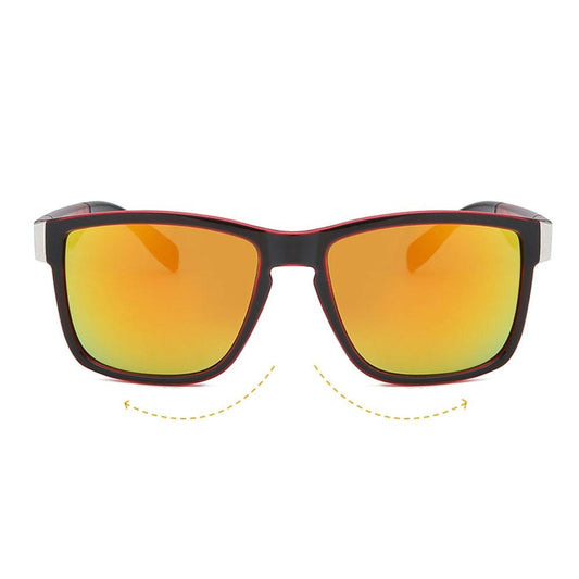 Photochromic Wrap Square Sunglasses UV400 Retro Decorative Pattern