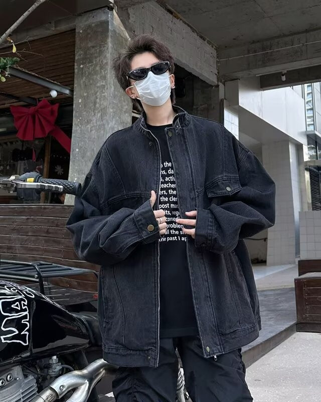 Men's Vintage Washed Denim Jacket - Premium Japanese Craftsmanship