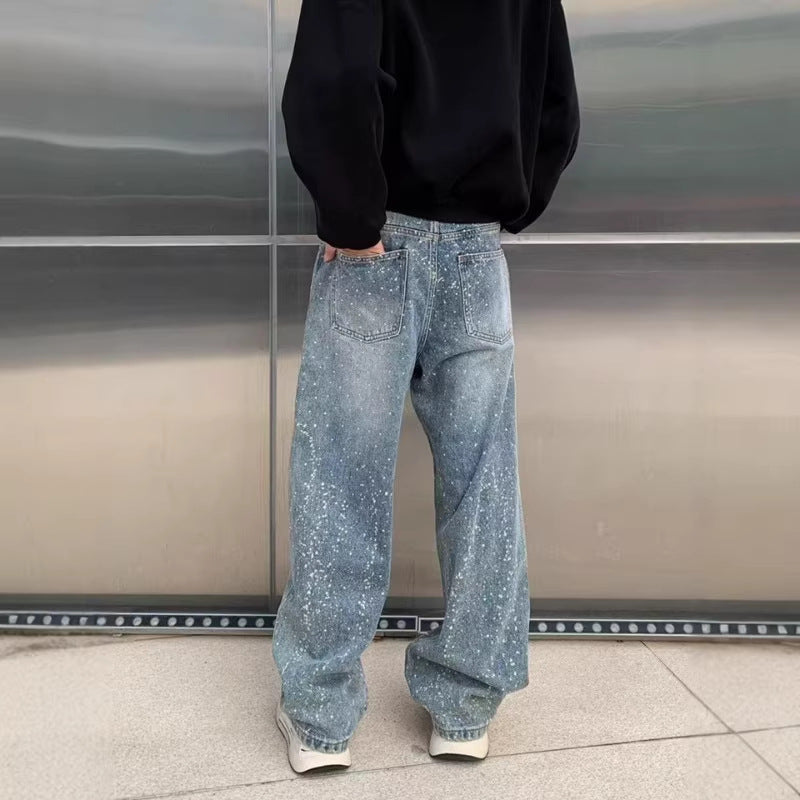 Straight Mid-Waist Blue Denim Pants — Unisex