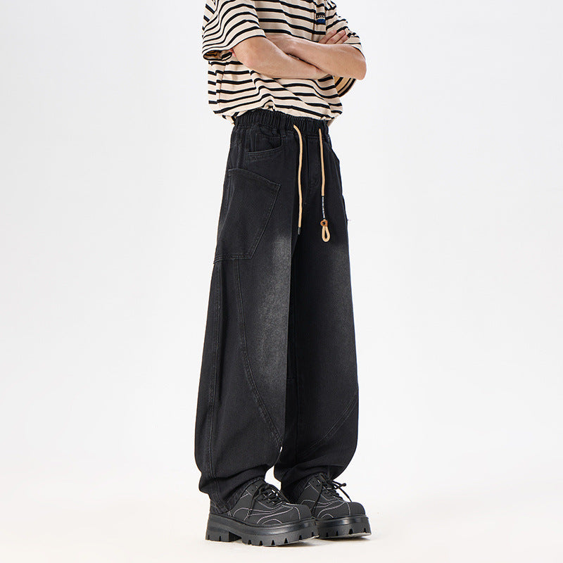 Retro Loose Straight Leg Wide Leg Long Pants for Casual Style