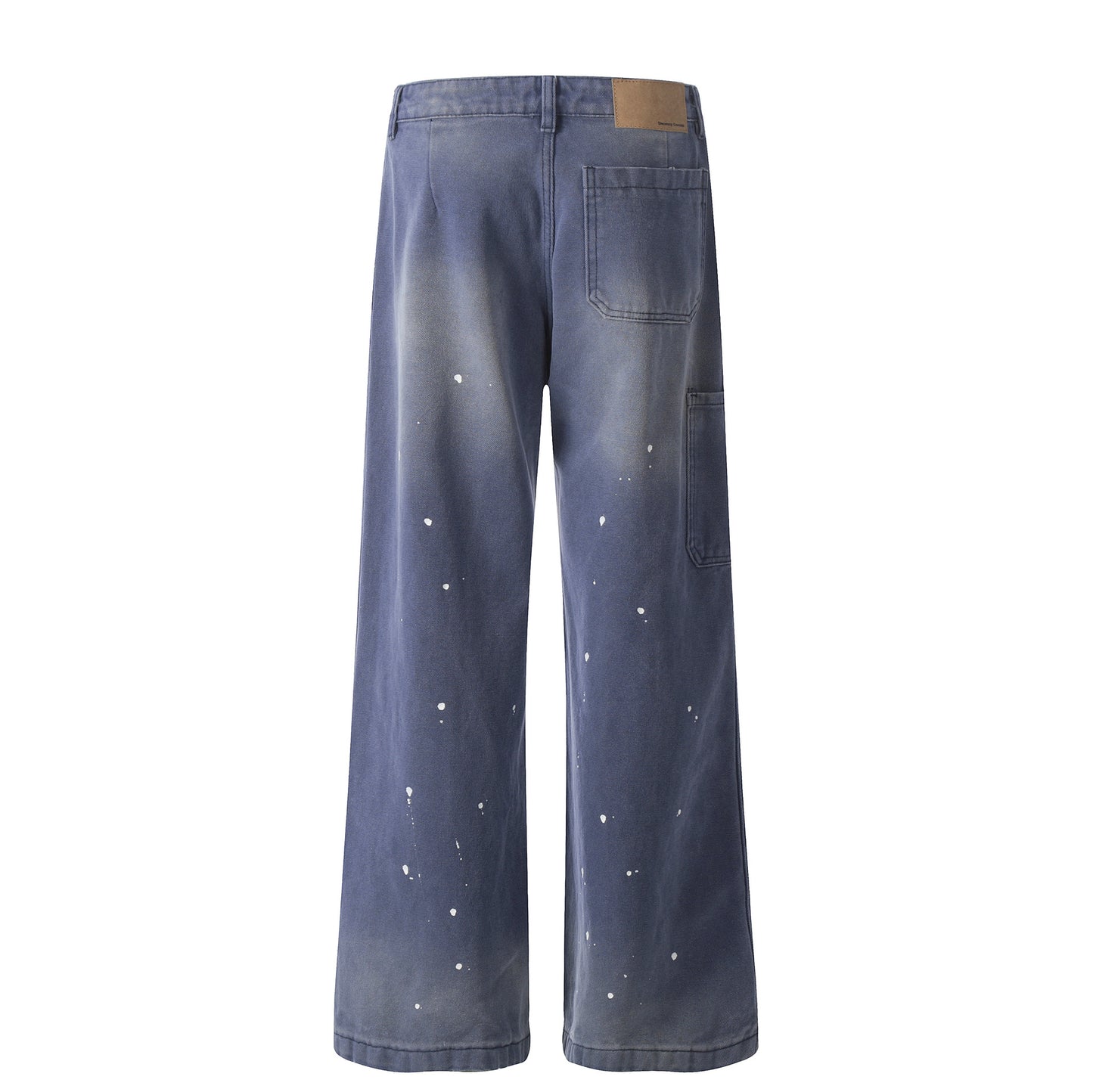 Unisex Vintage Washed Denim Wide Leg Jeans