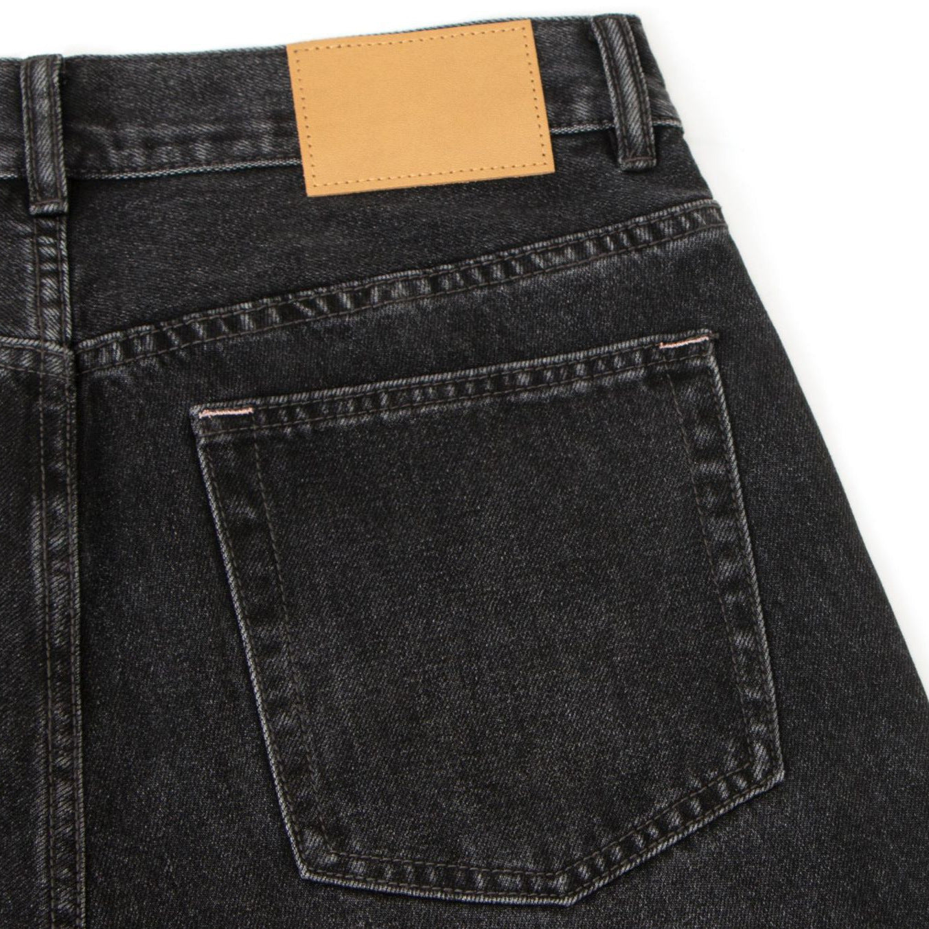 Slightly Flared Washed Denim Long Pants