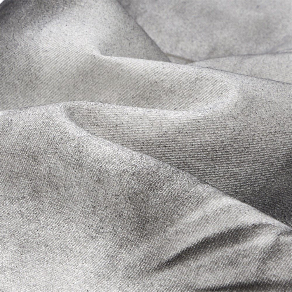 Men's Denim Jeans, Distressed Faded Catwhisker Design,  Casual Loose Fit Pants