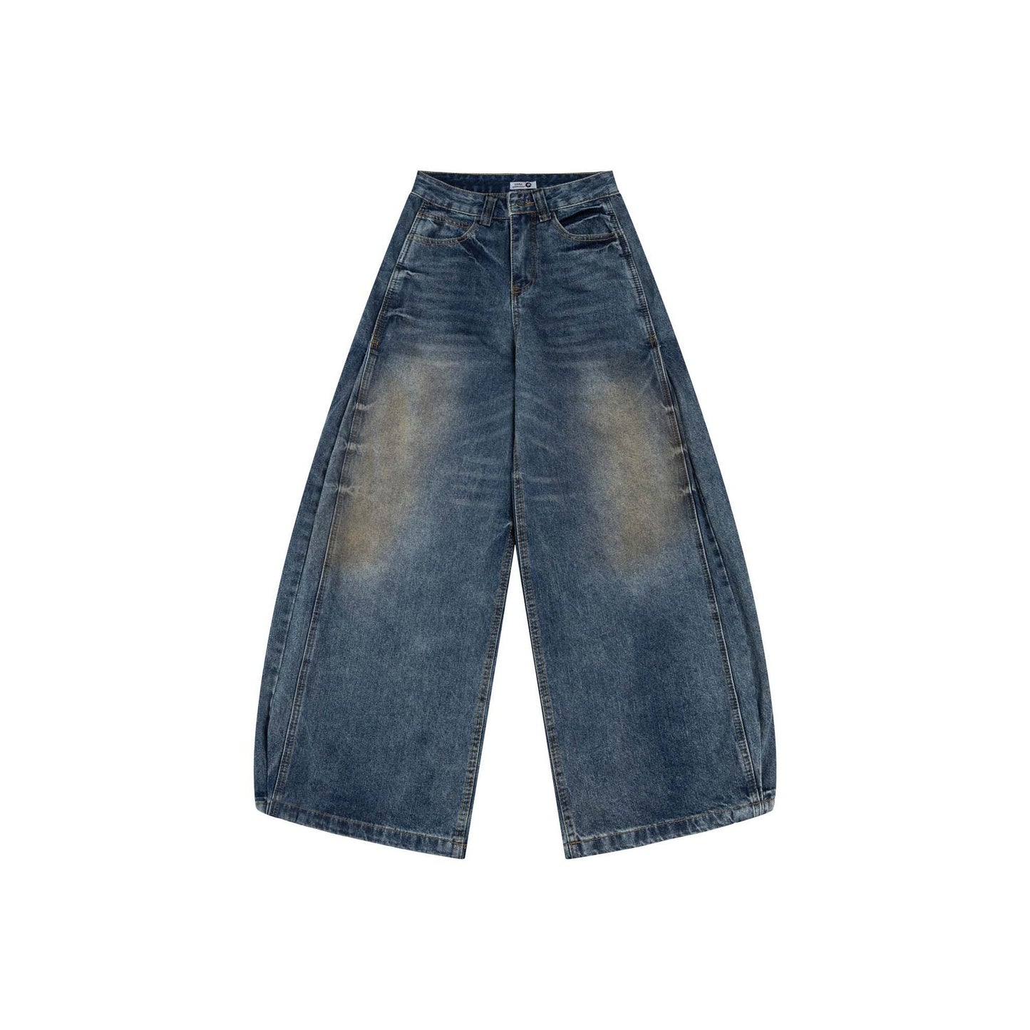 High Street Washed Distressed Tapered Denim Pants for Men and Women