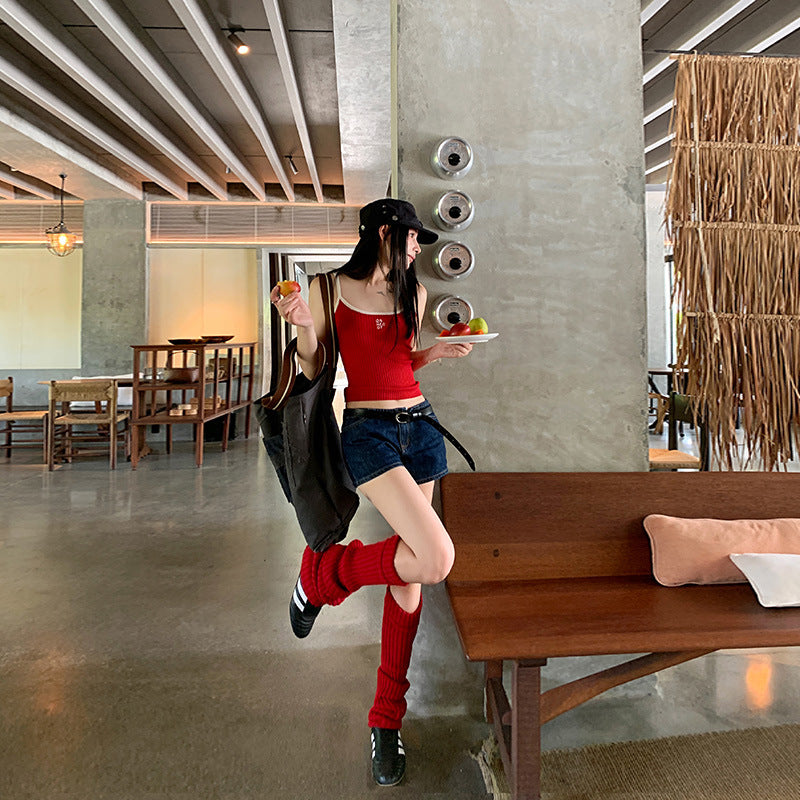 Low-Waist Cuffed Denim Mini Shorts for Women - Sexy Summer Bodycon Hot Pants