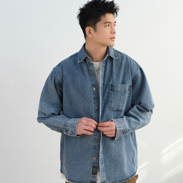 Loose Casual Workwear Denim Jacket for Men