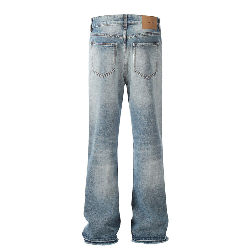 Ripped Washed Micro Flared Jeans - Premium Japanese Denim