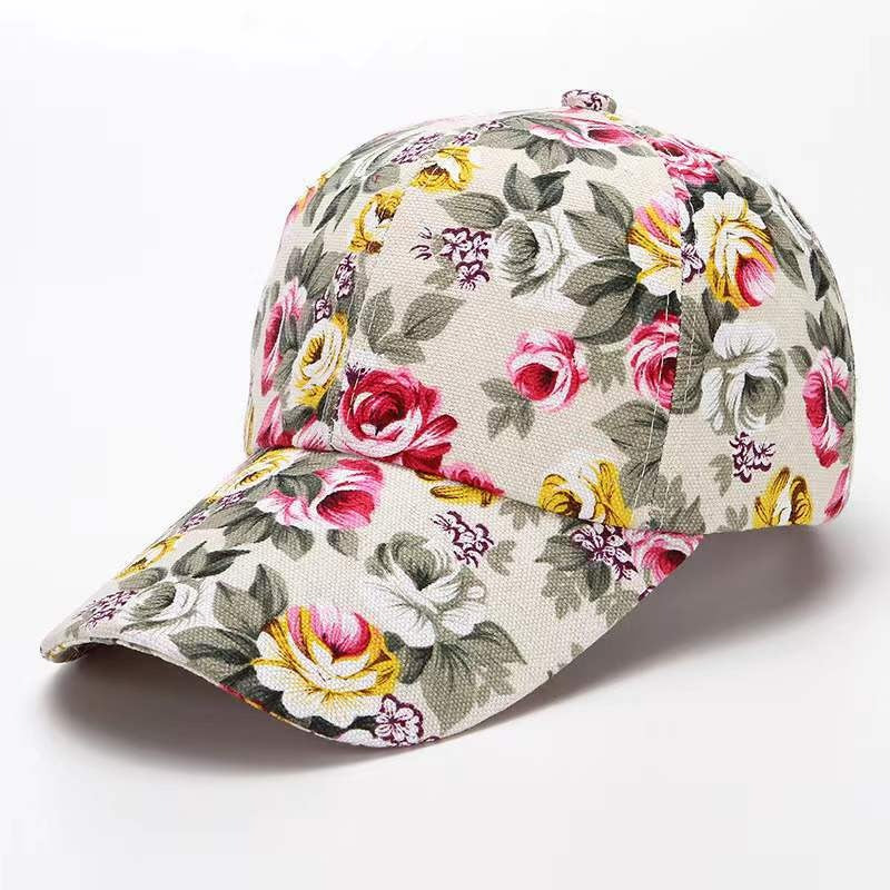 Small Floral Cloth Peony Baseball Cap Duck Bill Hat