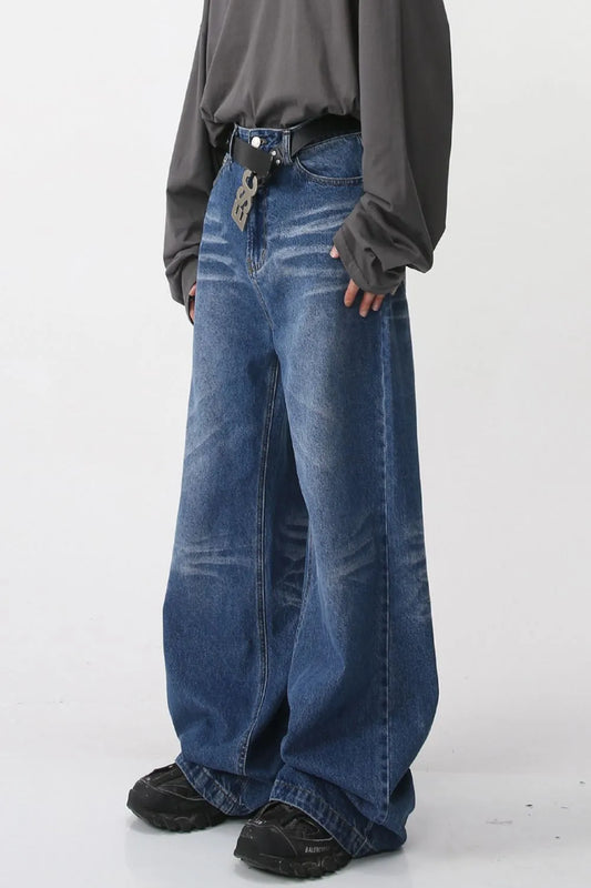 Wide Leg Jeans with Pockets - Premium Japanese Denim