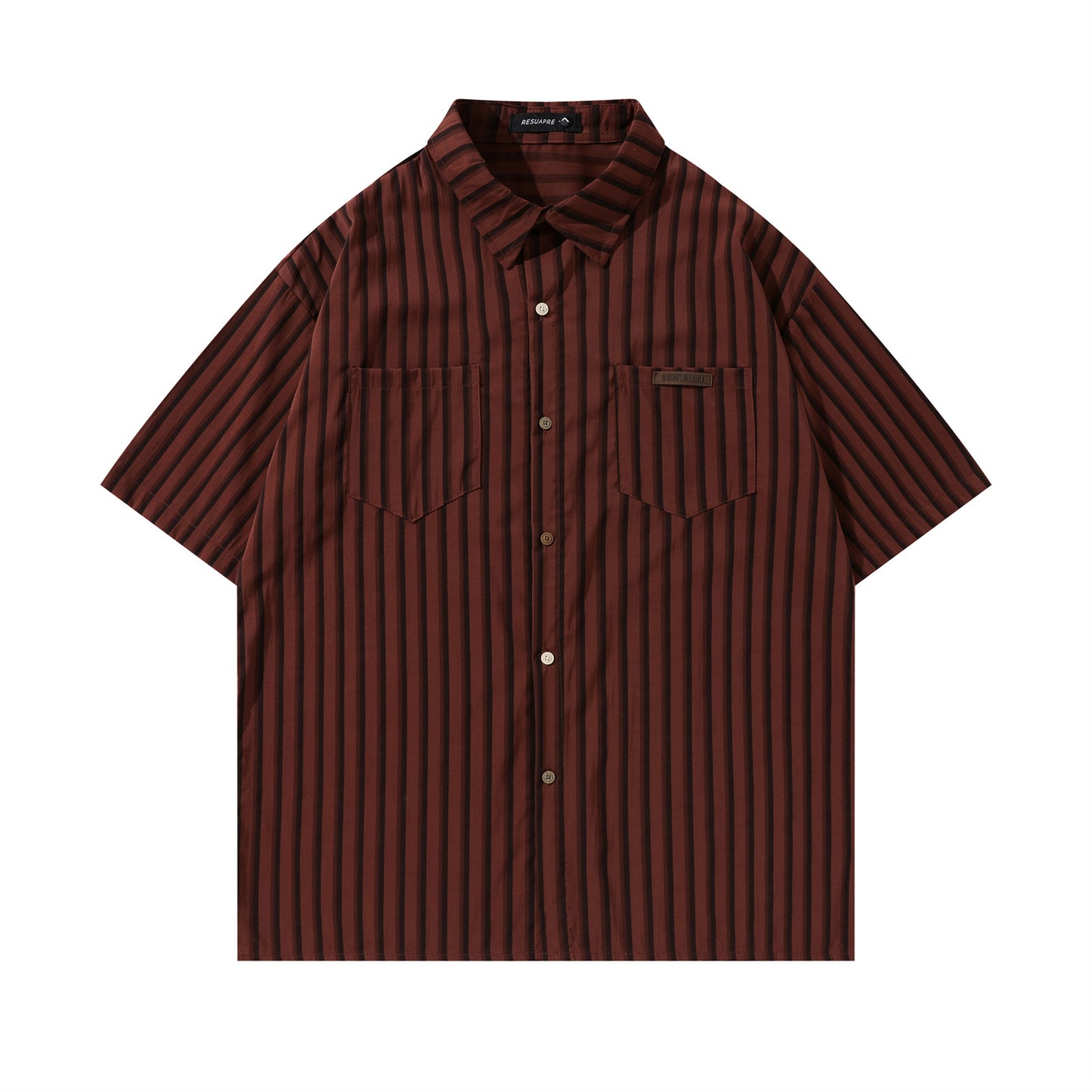 Retro Striped Short Sleeve Shirt for Men