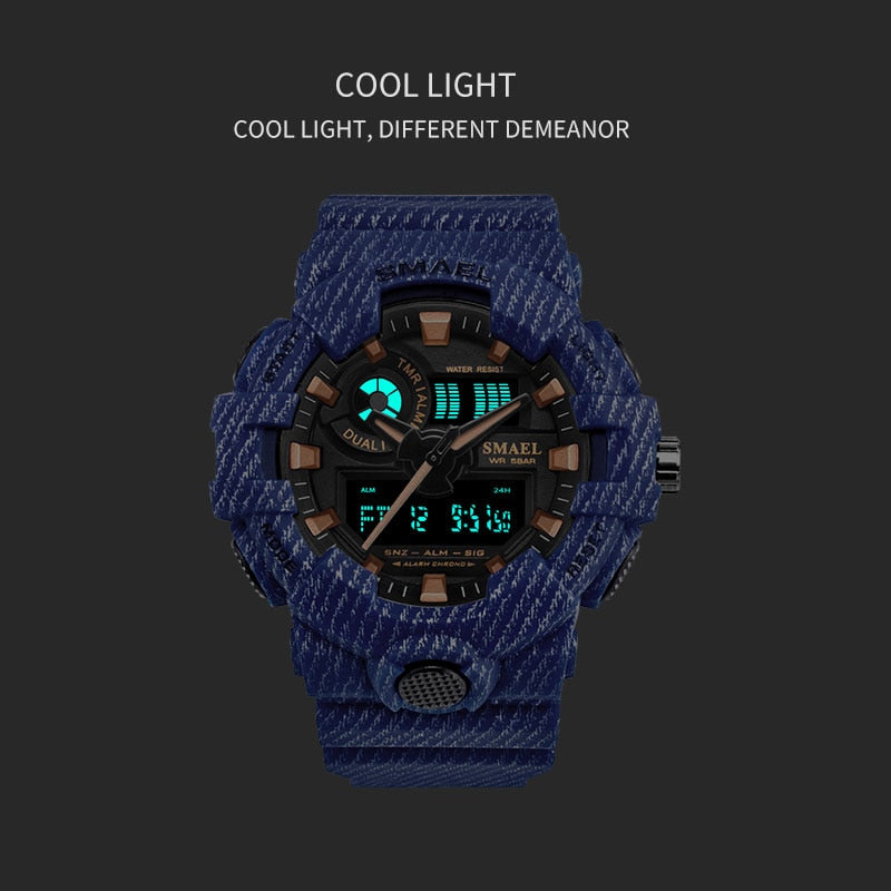 Men's Sport Military Watch - Digital LED 50m Waterproof Up To 50m