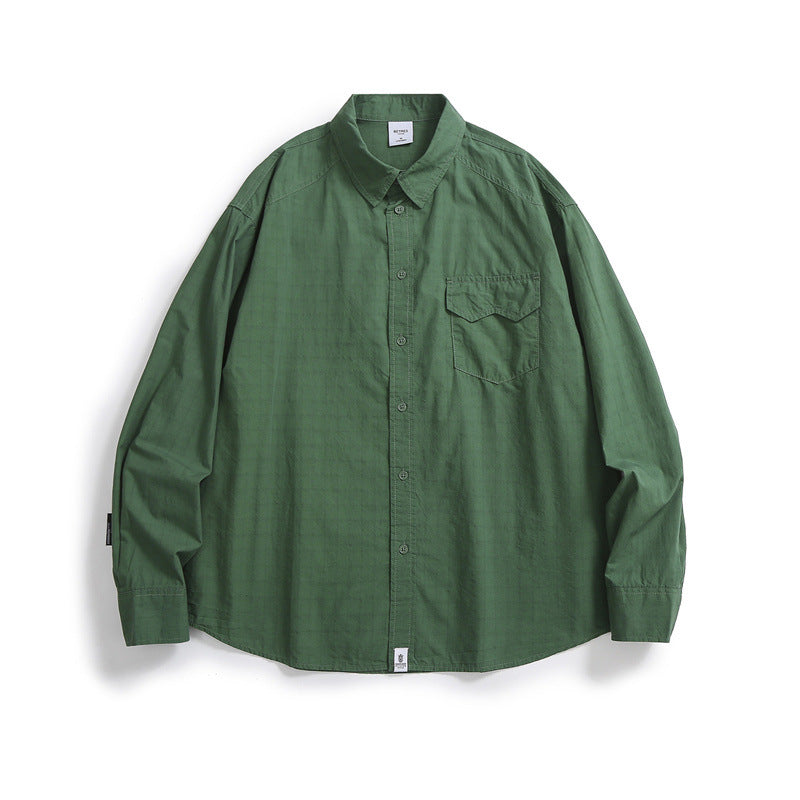 Simple Solid Color Long Sleeve Shirt for Casual Wear