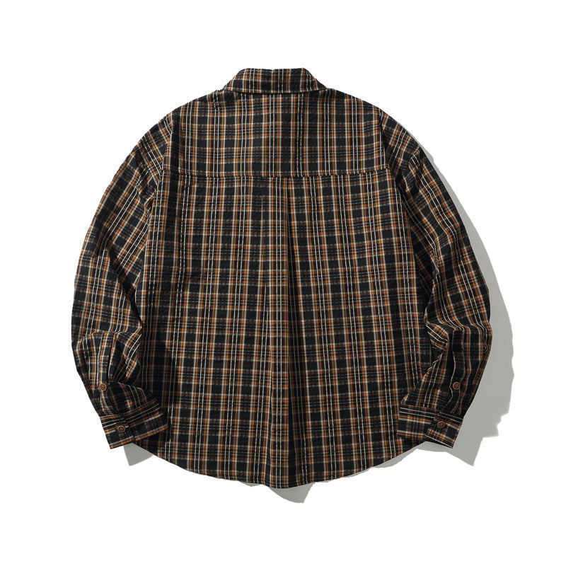 Vintage Plaid Shirt for Men - Korean Style
