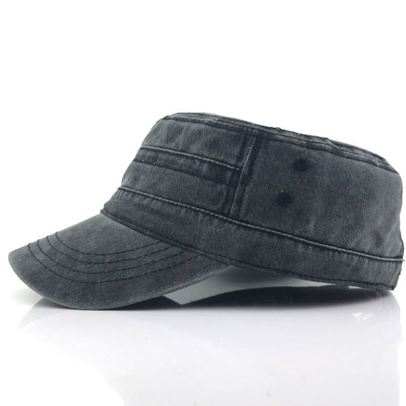 Flat Top Hat - Solid Color Washed Cotton Duckbill Hat for Men and Women