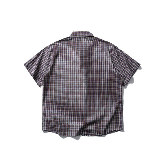 Silhouette Checkered Short Sleeve Shirt for Men and Women