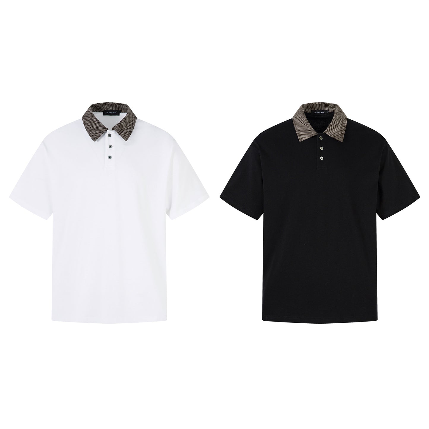 Two-Tone Flip Collar Short Sleeve Polo