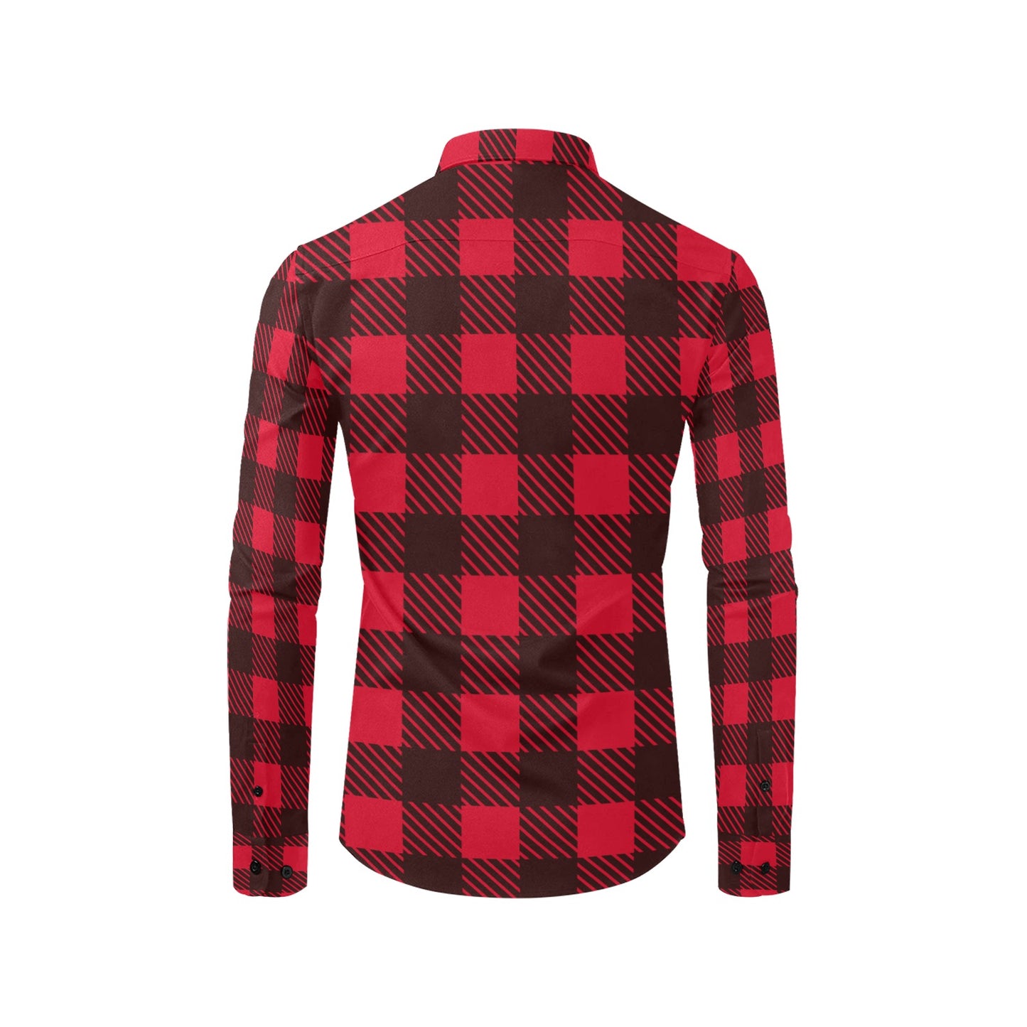 Red and Black Lumberjack Men's All Over Print Long Sleeve Shirt