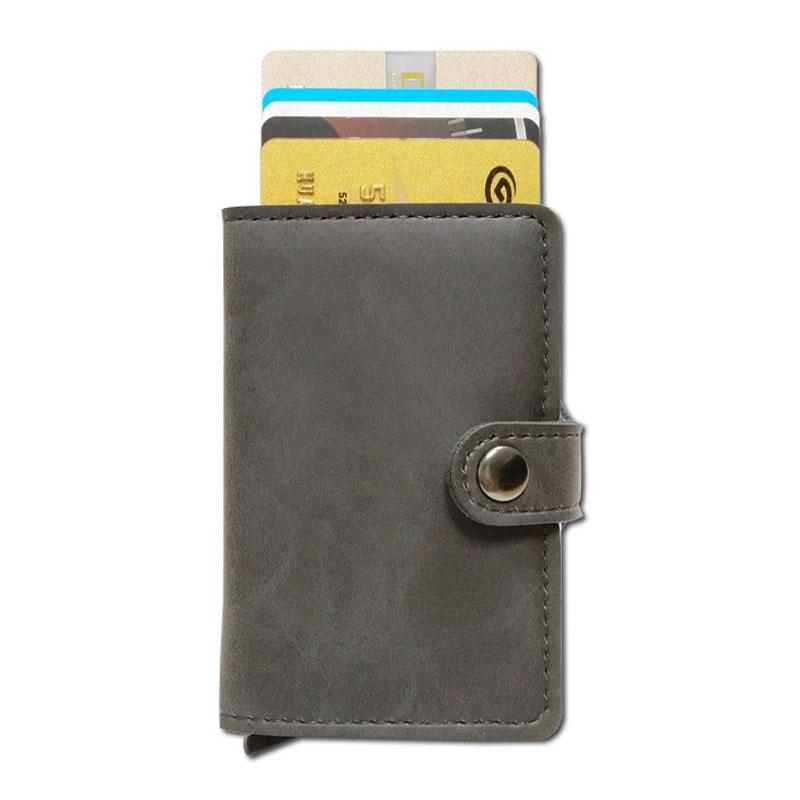RFID Protected Vintage Automatic Leather Credit Card Holder for Men