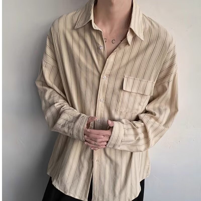 Retro Versatile Long Sleeved Shirt for Men and Women