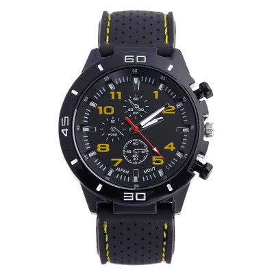 Rubber Sports Men's Watch with Silicone Strap for Students