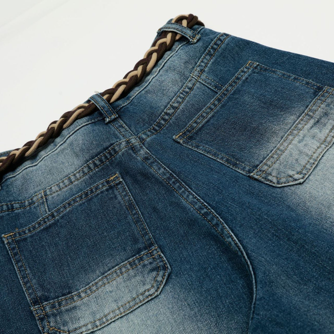 High-Street Unique Design Denim Long Pants